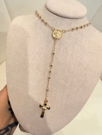 Image 1 of virgin gold laminated rosary 