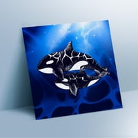 Image 1 of Limited Edition Fine Art Print | Mom and Baby Orca 