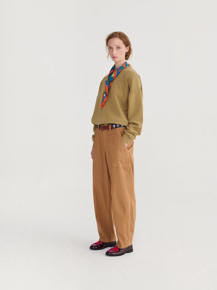 Image of 1-Sudadera caqui embroidery sweatshirt 