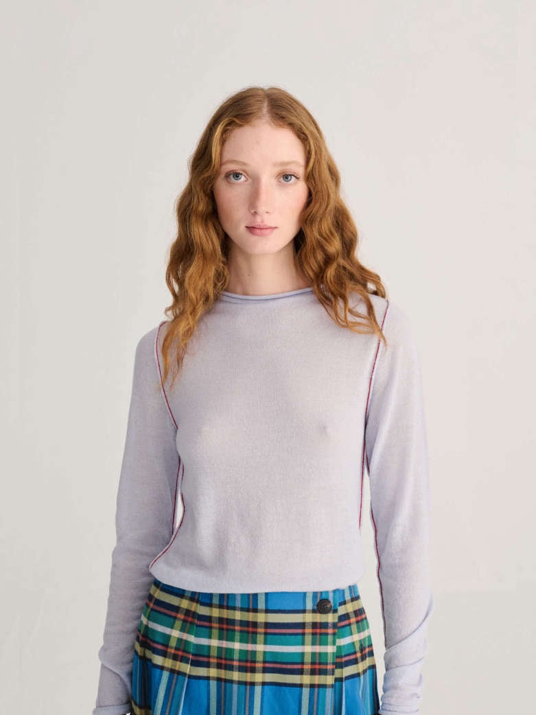 Image of 1-Jersey azul Turtleneck knitted merino extrafine jumper