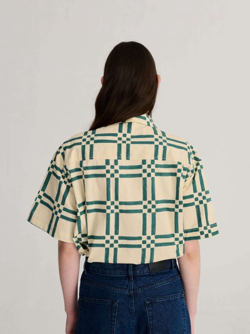 Image of 1-Camisa Squares all over poplin shirt