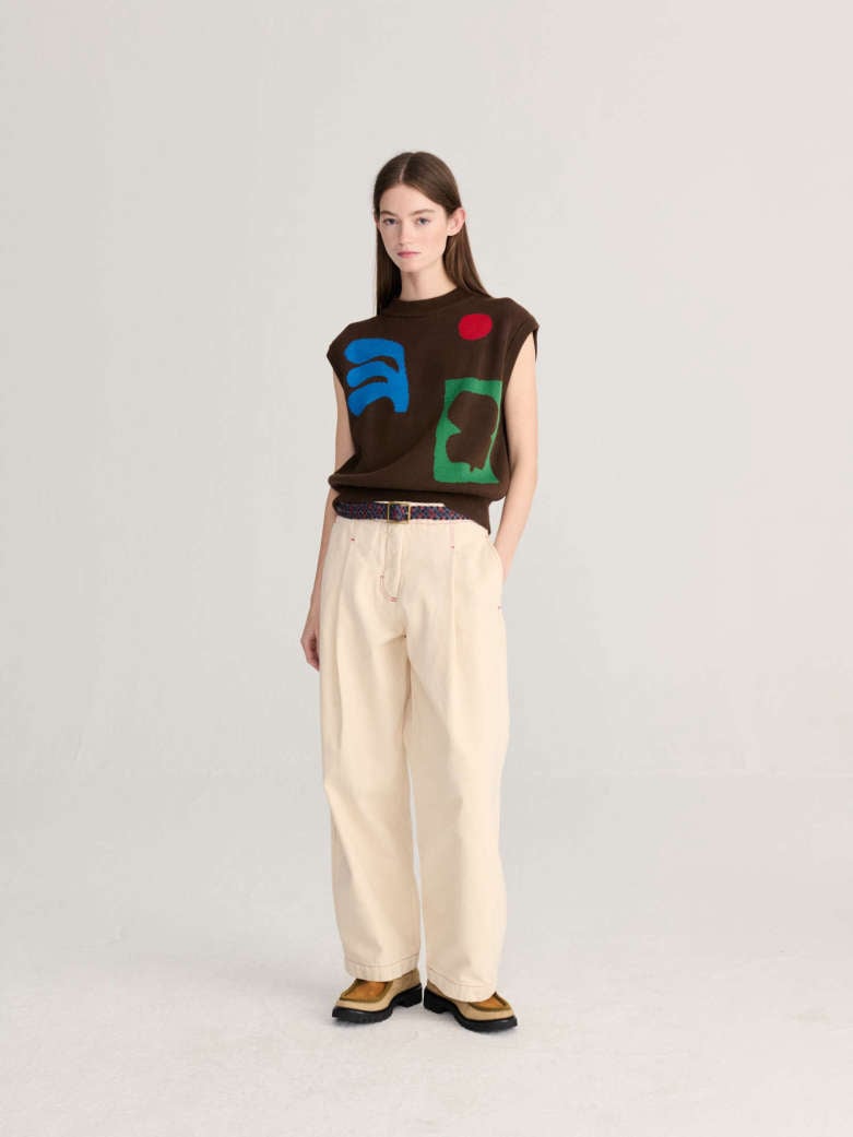 Image of 1-Chaleco Plant Seal jacquard cotton vest