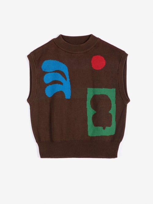 Image of 1-Chaleco Plant Seal jacquard cotton vest
