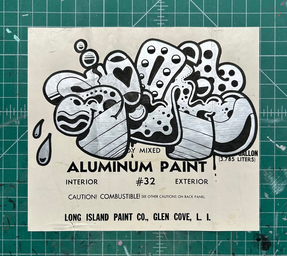 Image of Sp.One, original drawing on paint label, (unique), 2026 