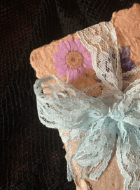 Image 2 of Handmade Recycled Botanical Paper - 2" × 2.75" set of 9