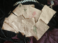 Image 3 of Handmade Recycled Botanical Paper - 2" × 2.75" set of 9