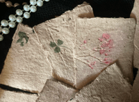 Image 4 of Handmade Recycled Botanical Paper - 2" × 2.75" set of 9
