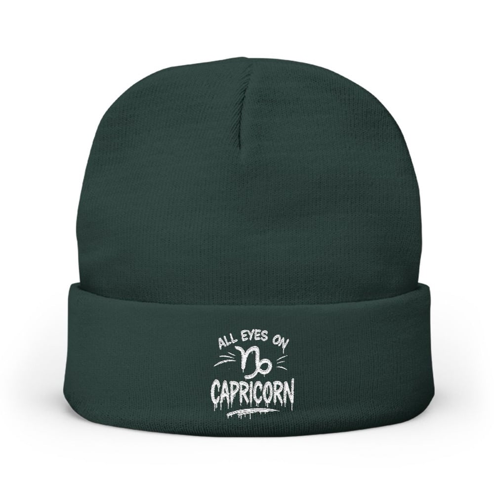 Image of Embroidered 'All Eyes On Capricorn' Knit Beanie
