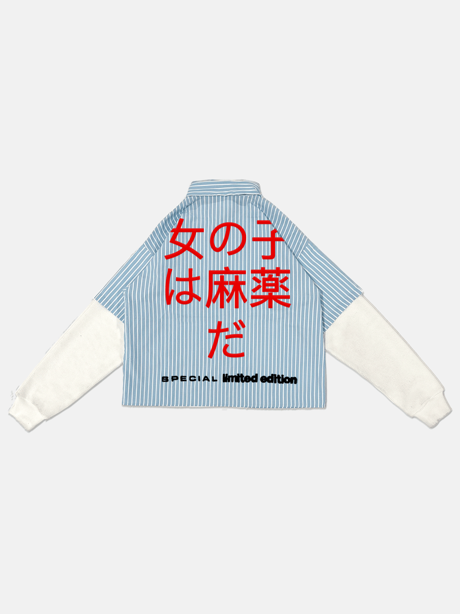 Image of GIRLS ARE DRUGS® JAPANESE WORK SHIRT  - BLUE 