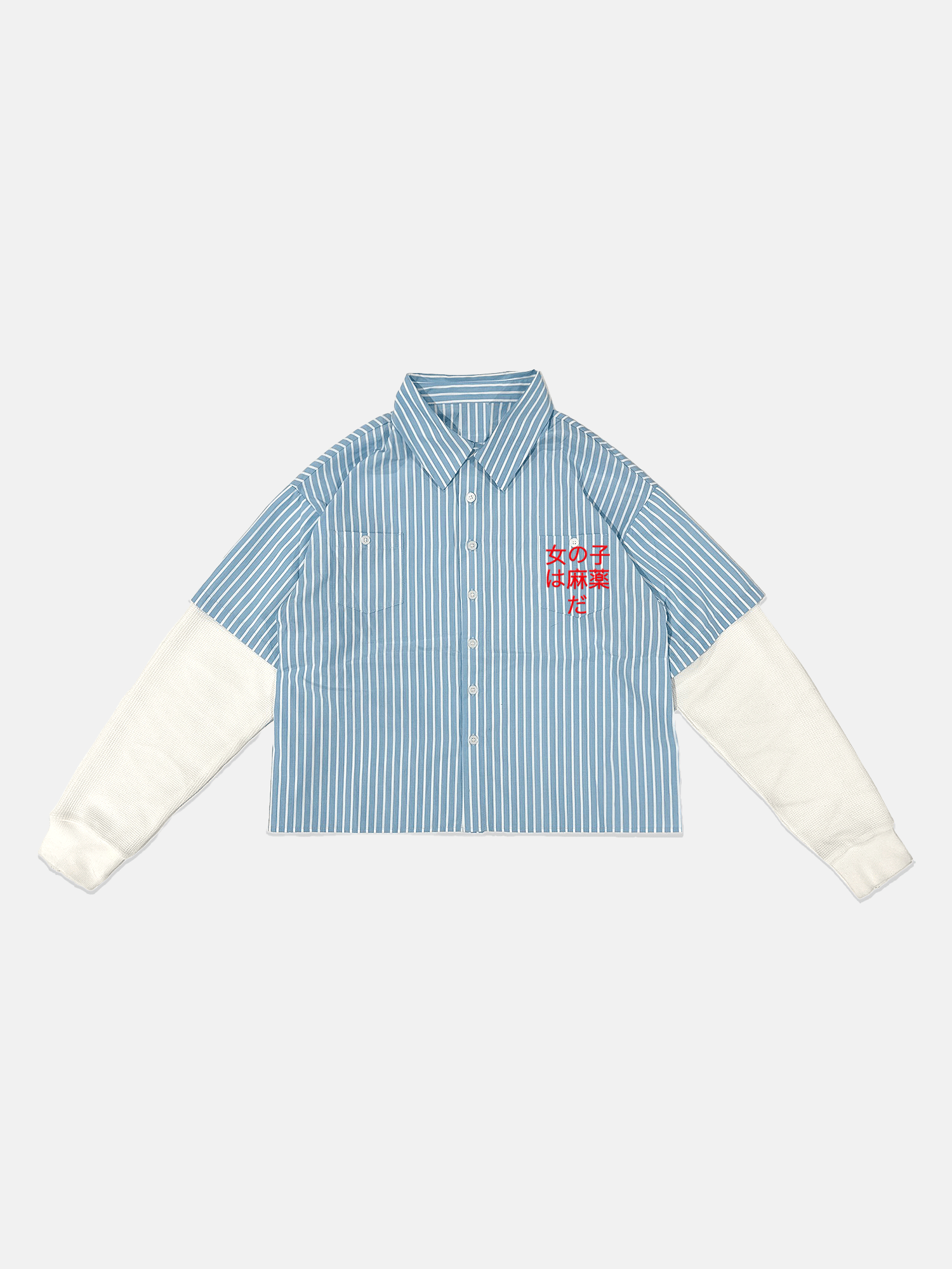 Image of GIRLS ARE DRUGS® JAPANESE WORK SHIRT  - BLUE 
