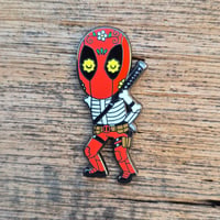 Image 1 of Dancing Deadpool Calavera Enamel Pin