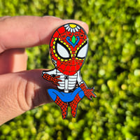Image 2 of Spiderman Calavera Enamel Pin