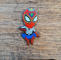 Image 1 of Spiderman Calavera Enamel Pin