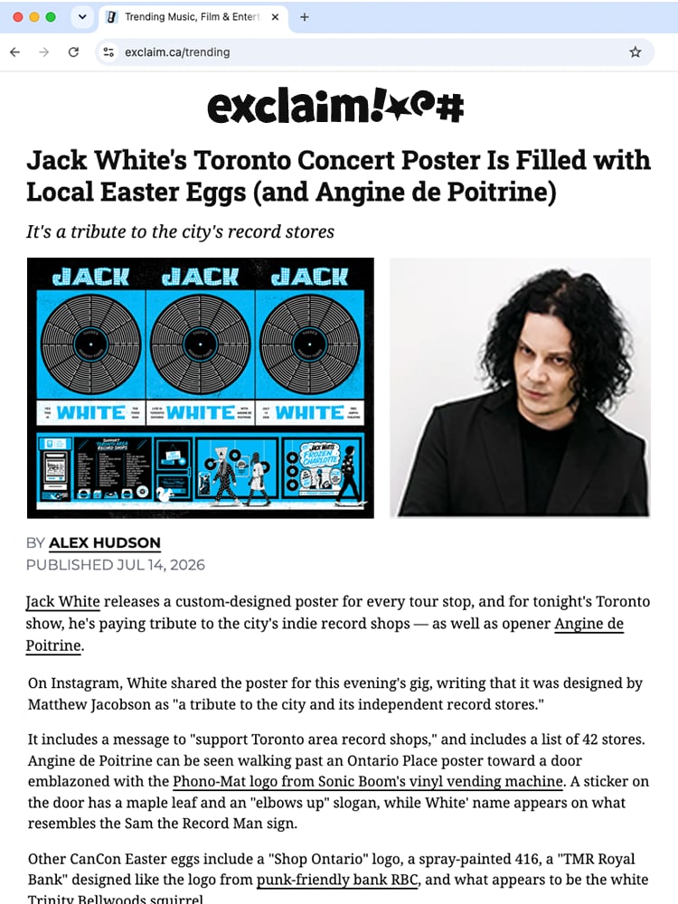 Image of Jack White, STANDARD, Toronto 2026