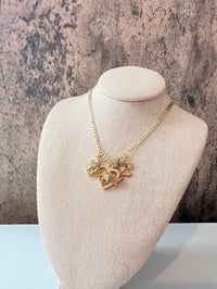 Image 2 of Autism mom heart gold laminated necklace 