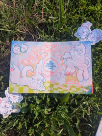 Image 2 of all dogs go to heaven 3 color risograph zine