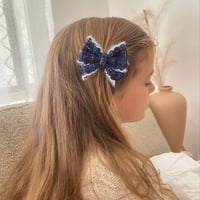 Image 3 of Navy, Pink and Oreo Fluffy Bows