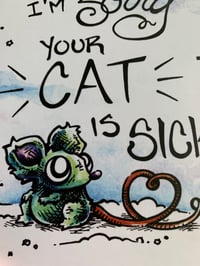 Image 4 of I’m sorry your cat is sick - greeting card with envelope 