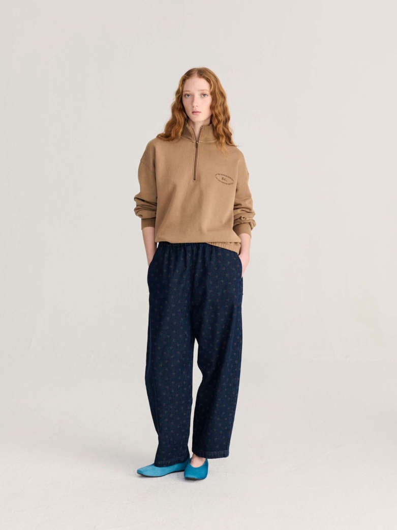 Image of 2-Pantalones Swamp Whirl all over denim cocoon pants