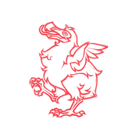 Image 1 of Raphus cucullatus (Red) - DinoCon 2026 Exhibition Linocut Mini Print
