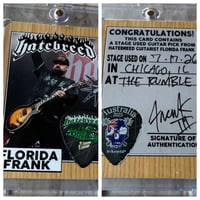 Image 1 of CHICAGO ( THE RUMBLE FEST) STAGE PLAYED PICK/ CARD COMBO