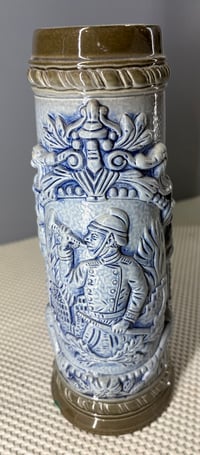 Image 4 of Vtg Pair of German Ceramic Beer Steins (Feuerwehr Krug) - Firefighter Themed
