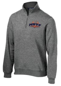 Image 1 of MSYF Embroidered Quarter Zip Sweatshirt