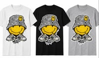 Image 2 of Paisley Bucket Smiley Graffiti T-Shirt by Wezo®