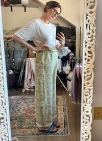 Image 3 of Lace Hem Pants Chartreuse, Medium