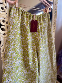 Image 4 of Lace Hem Pants Chartreuse, Medium