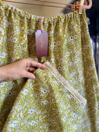 Image 1 of Lace Hem Pants Chartreuse, Medium