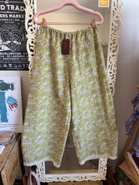 Image 2 of Lace Hem Pants Chartreuse, Medium