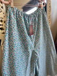 Image 3 of Lace Hem Pants Blue Floral, Large