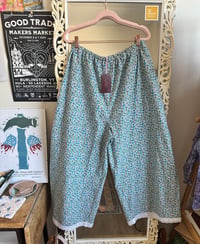 Image 4 of Lace Hem Pants Blue Floral, Large