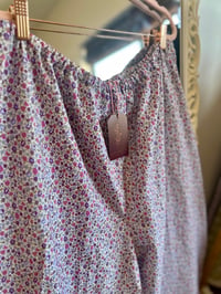 Image 2 of Lace Hem Pants Purple Floral, XL