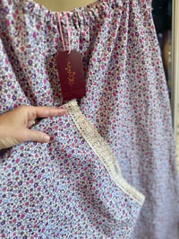 Image 1 of Lace Hem Pants Purple Floral, XL