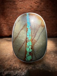Image 3 of WL&A Handmade Old Style Heavy Ingot Gem Grade Pilot Mtn Ribbon Lane Splitter Ring - Size 12