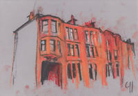 Image 2 of Tenements, Marlborough Avenue - Charcoal and Soft Pastels on Paper 