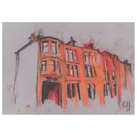Image 1 of Tenements, Marlborough Avenue - Charcoal and Soft Pastels on Paper 