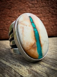 Image 1 of WL&A Handmade Old Style Heavy Ingot High Grade Royston Ribbon Lane Splitter Ring - Size 11