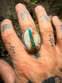 Image 3 of WL&A Handmade Old Style Heavy Ingot High Grade Royston Ribbon Lane Splitter Ring - Size 11
