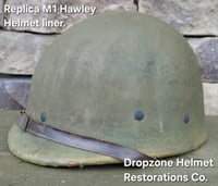Image 16 of WWII USMC M1 Fixed Bale Helmet & Hawley Liner. Marine Raider Camo burlap cover & Netting. 
