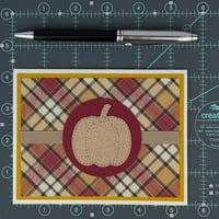 Image 8 of Autumn Plaid Pumpkin Card Making Kit for Adults to DIY 6 Handmade Fall Greeting Cards