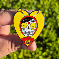 Image 2 of Chapulin Calavera Enamel Pin