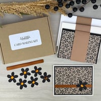 Image 1 of Black and Tan Fall Floral Card Making Kit for Adults to DIY 6 Autumn Flower Cards