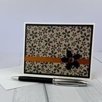Image 3 of Black and Tan Fall Floral Card Making Kit for Adults to DIY 6 Autumn Flower Cards