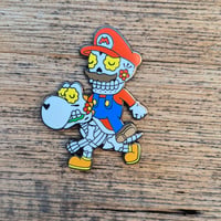 Image 1 of Mario/Yoshi Calavera Enamel Pin