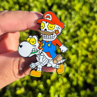 Image 2 of Mario/Yoshi Calavera Enamel Pin