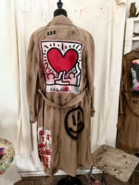 Image 4 of LIBERATE yoUrself 🍒  ¥ UPCYCLED  ¥ UNISEX ¥ VINTAGE TRENCHCOAT ¥ IBIZA¥ HANDPAI...