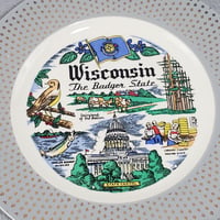 Image 4 of Wisconsin State Souvenir Plate, Homer Laughlin E53N5, Cavalier Eggshell, #1007